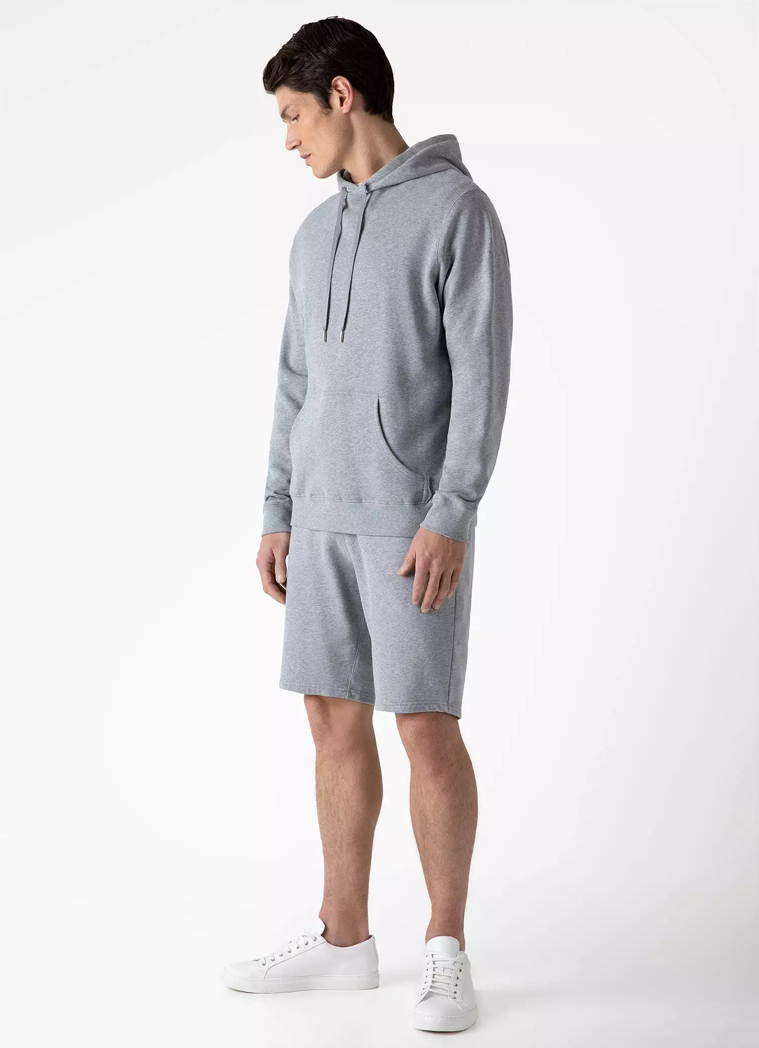 Men's Loopback Hoodie in Grey Melange