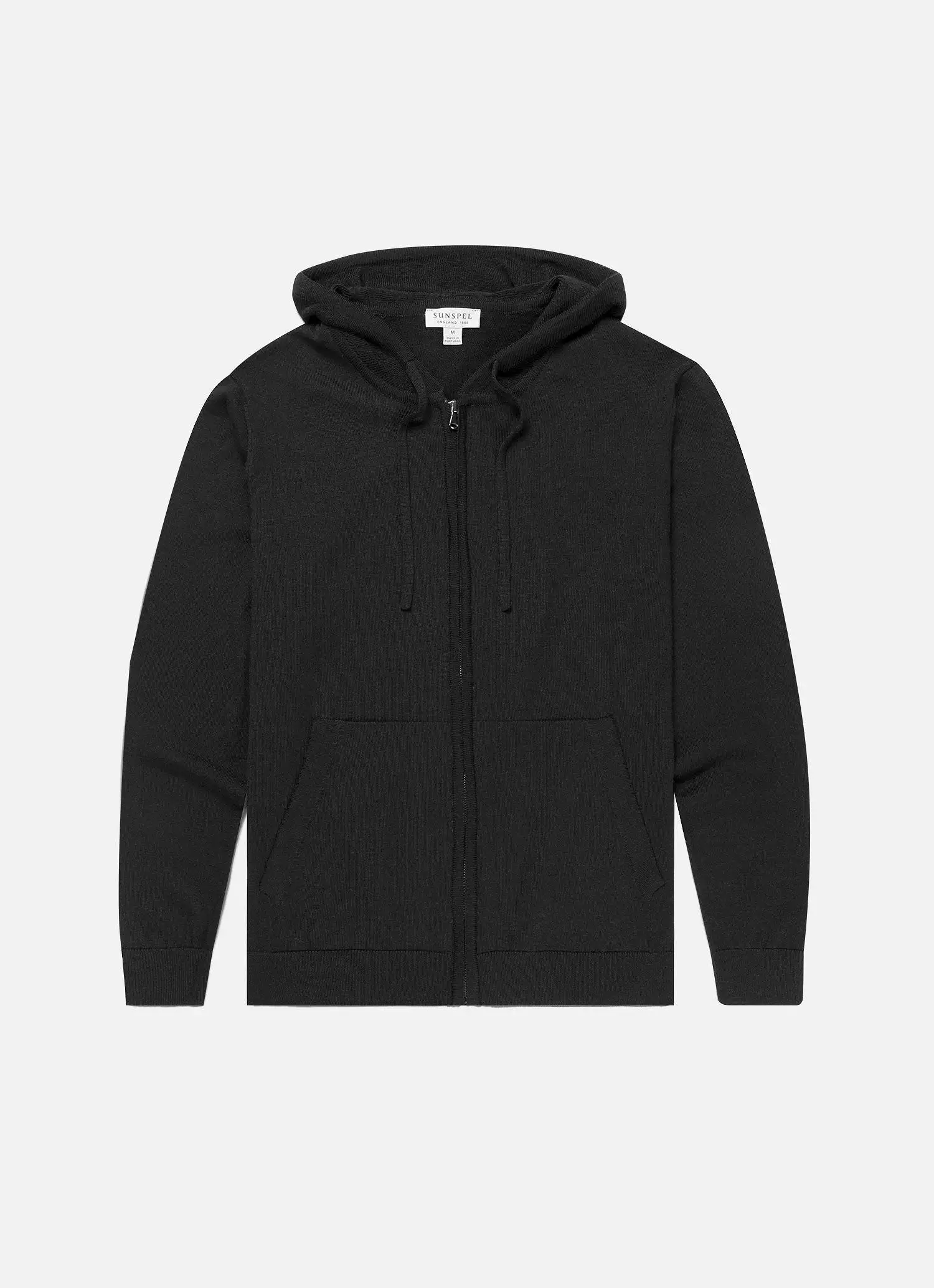 Men's Merino Zip Hoodie in Black