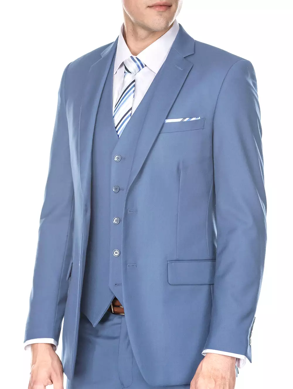 Men's Signature 3-Piece Slim Fit Suits (Slate Blue, Sea Green, Tan)