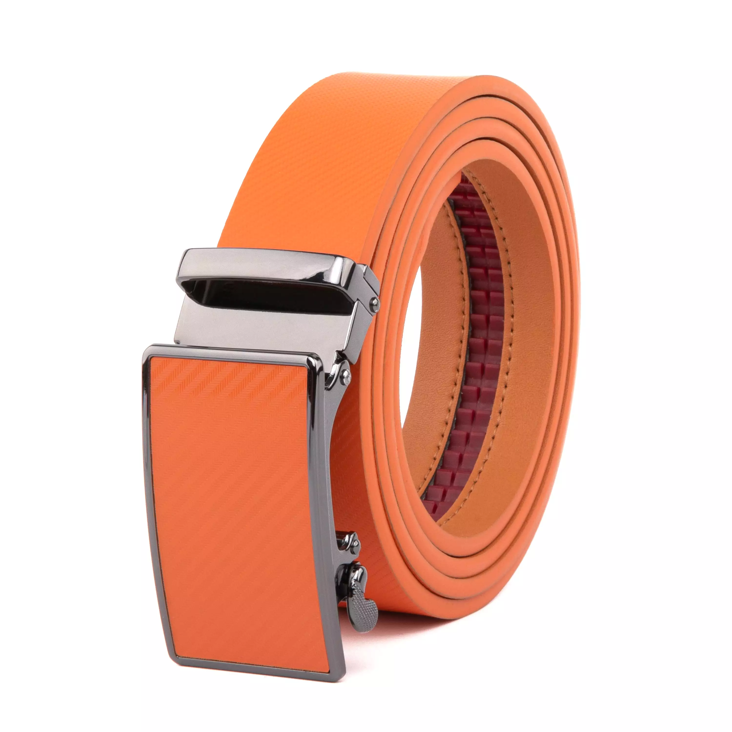 Men's Sliding Buckle Adjustable Leather Ratchet Belt