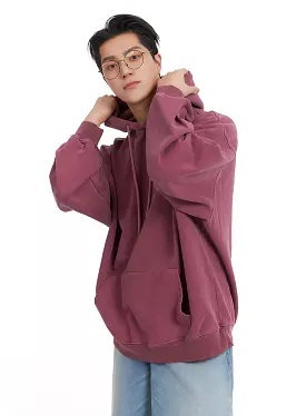 Men's Solid Cotton Washed Hoodie IA401