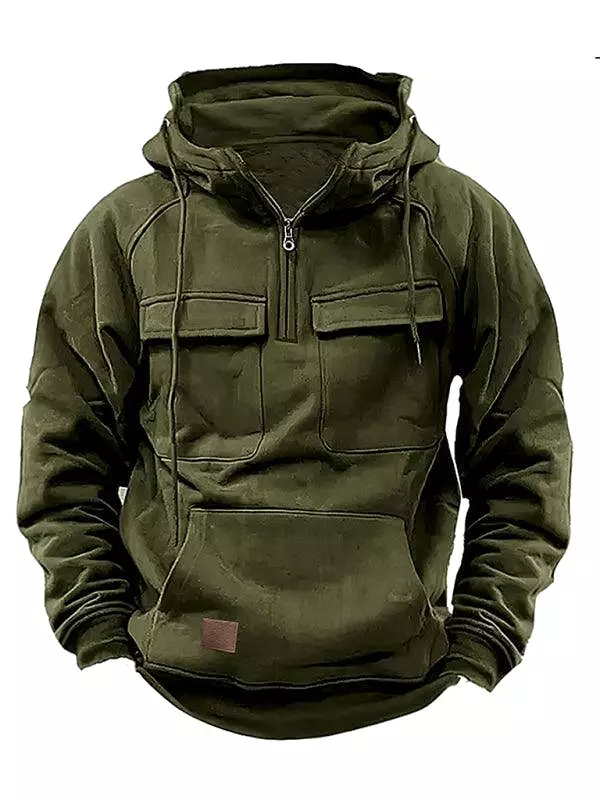 Multi-Pocket Hooded Men Winter Jacket