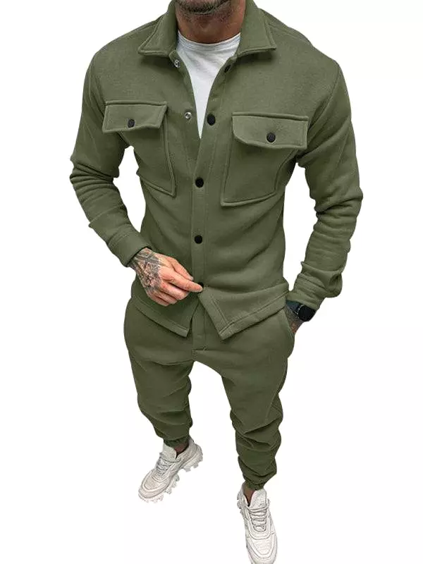 Multi-Pockets Two-Piece Men Clothing Set