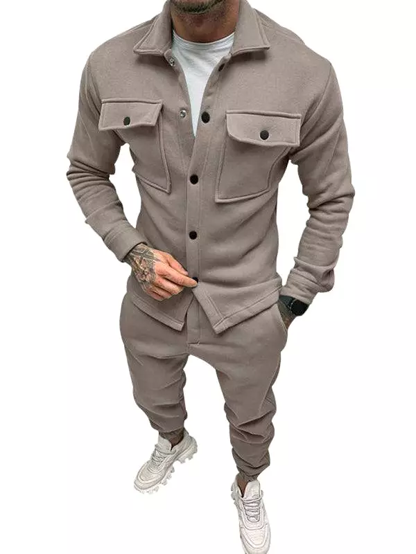 Multi-Pockets Two-Piece Men Clothing Set