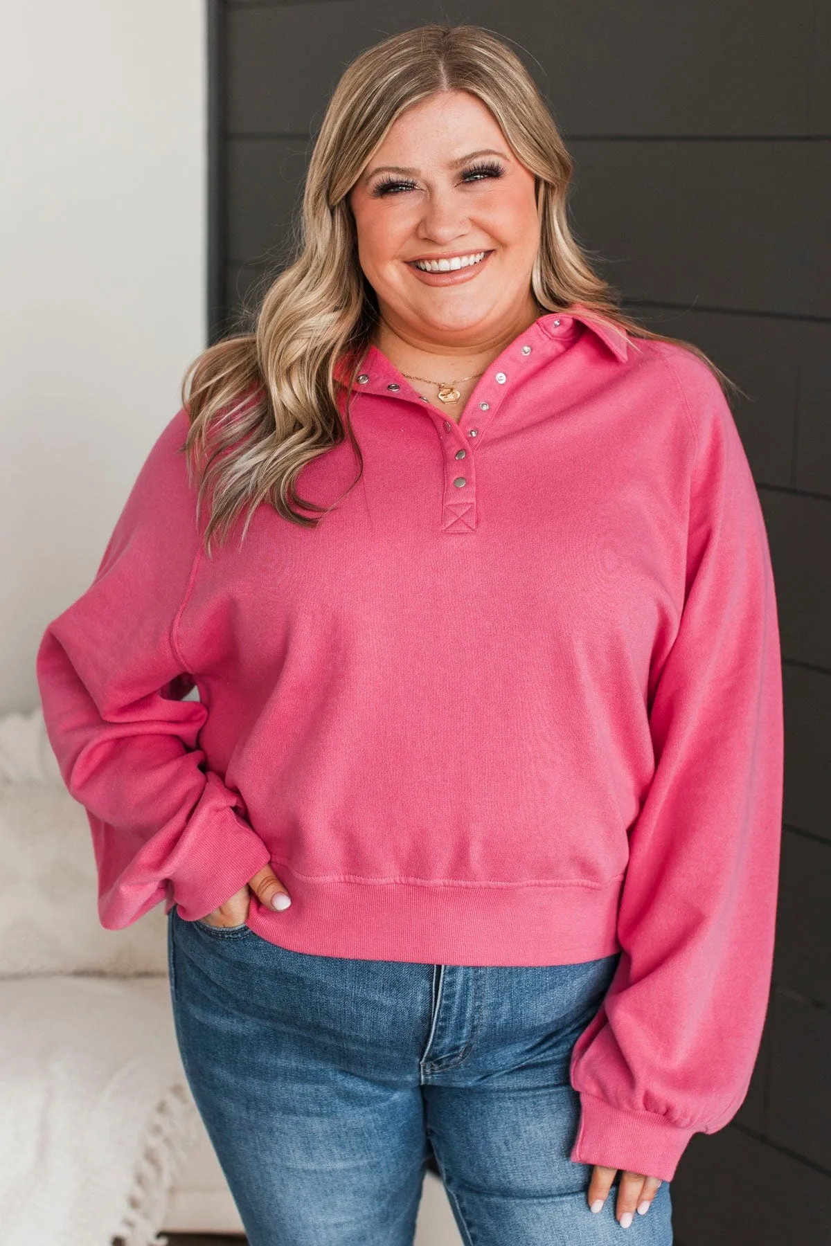 Natural Charm Pullover Top- Pink