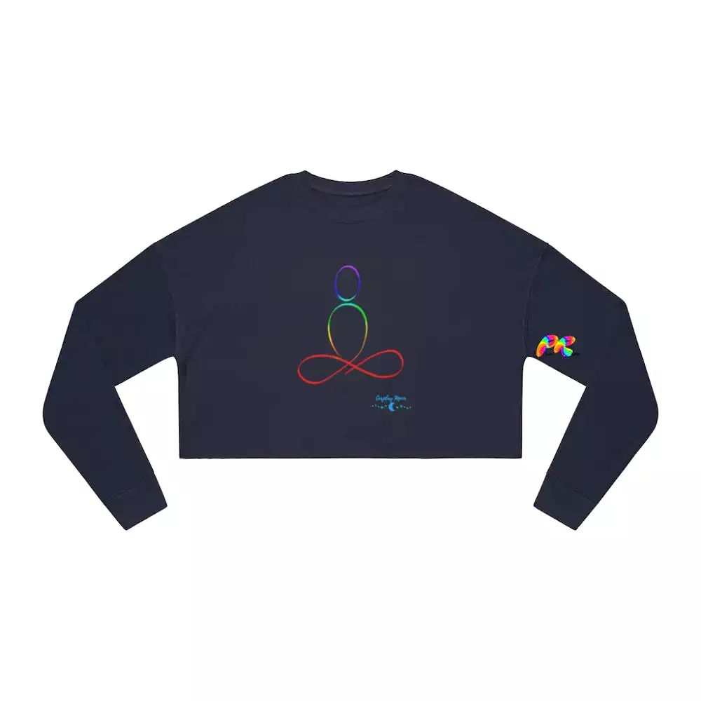 Rainbow Sukhasana Women's Cropped Sweatshirt