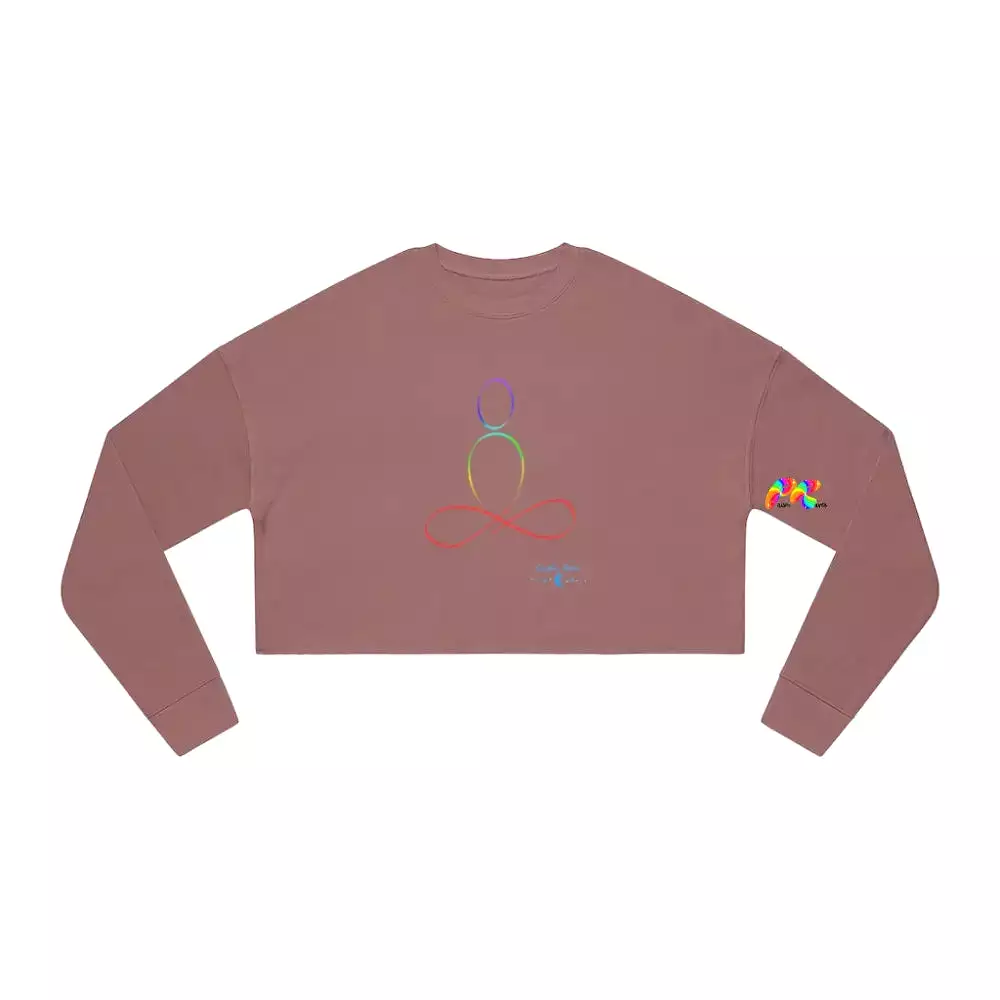 Rainbow Sukhasana Women's Cropped Sweatshirt