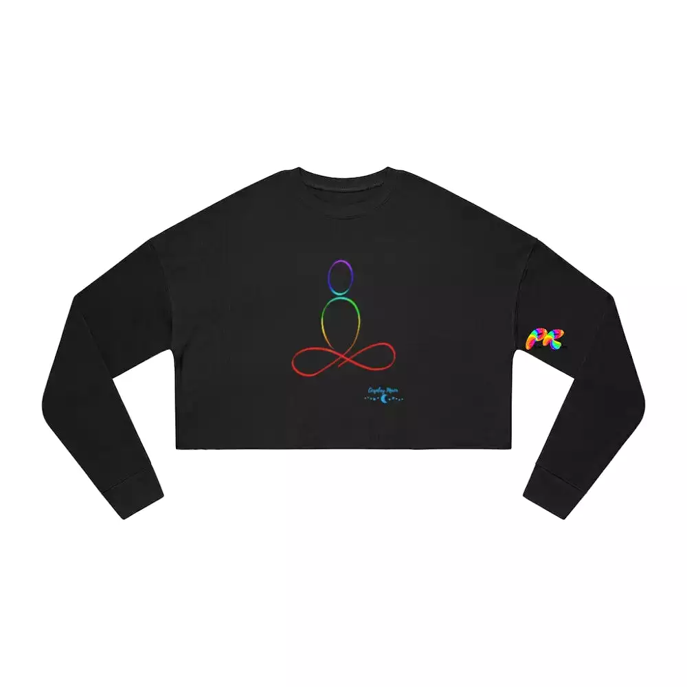 Rainbow Sukhasana Women's Cropped Sweatshirt