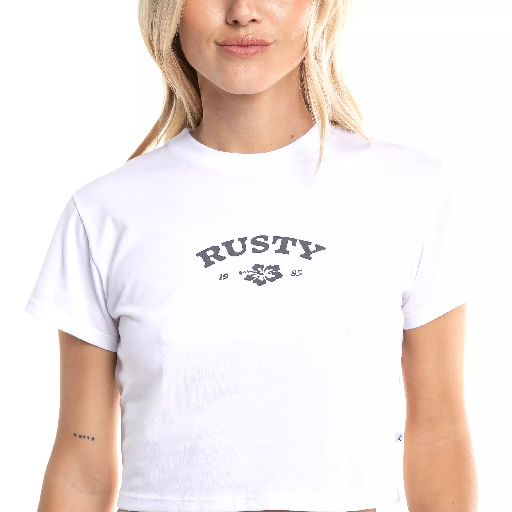 Remera Mc Rusty Flower Thriving Baby Tee Ld White