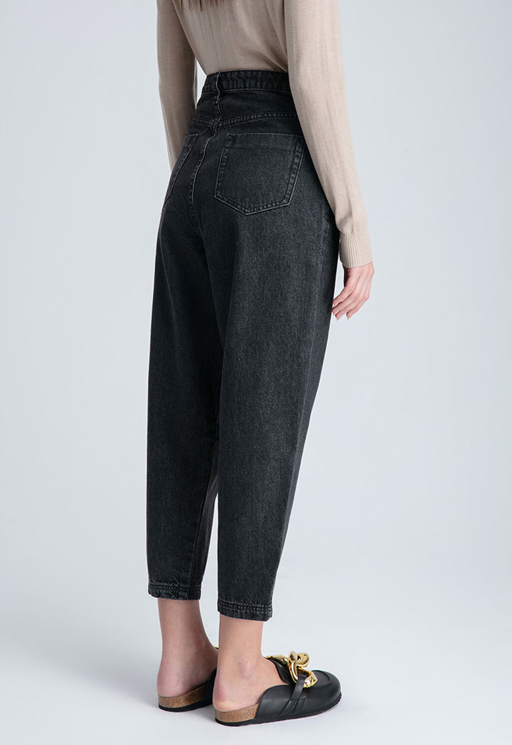 Semi Baggy Denim Solid Pants