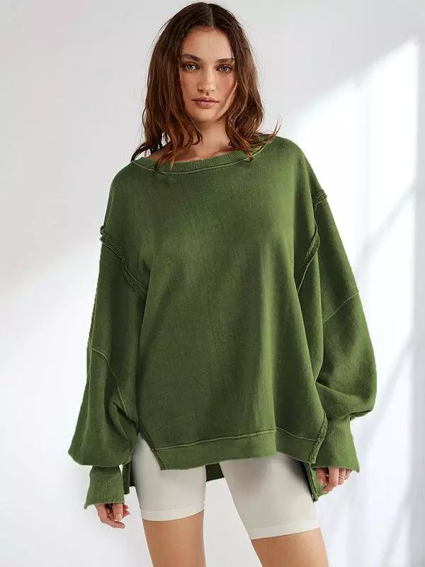 Side Slits Women Sweatshirt