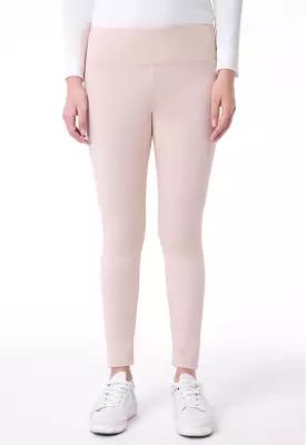 Solid Mid Waist Legging Pants