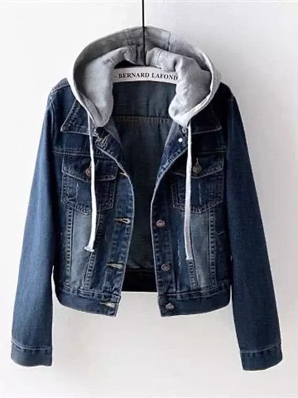 Stay Warm and Stylish with Women's Fall Hoodie Denim Jacket