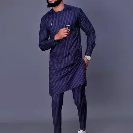 Striped Men African Clothing Set