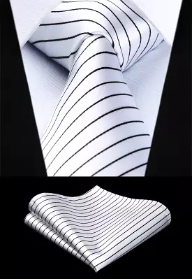 Striped Necktie Handkerchief Set