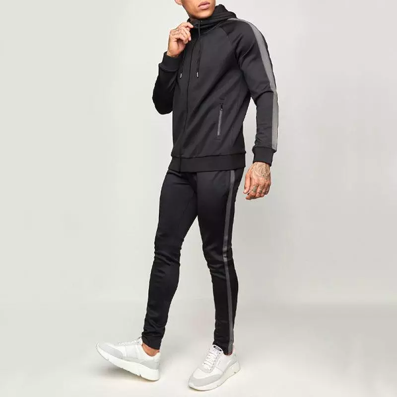 Striped Sports Fitness Men Tracksuit