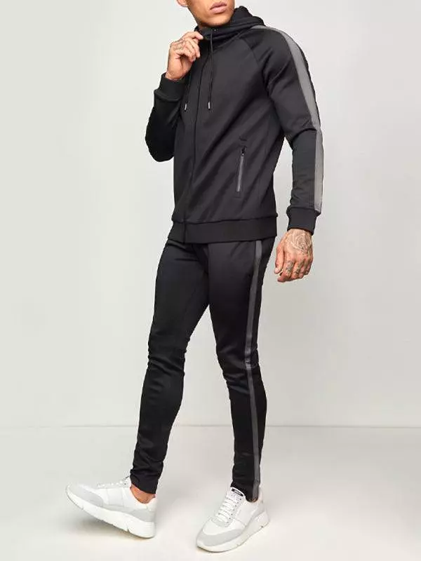 Striped Sports Fitness Men Tracksuit