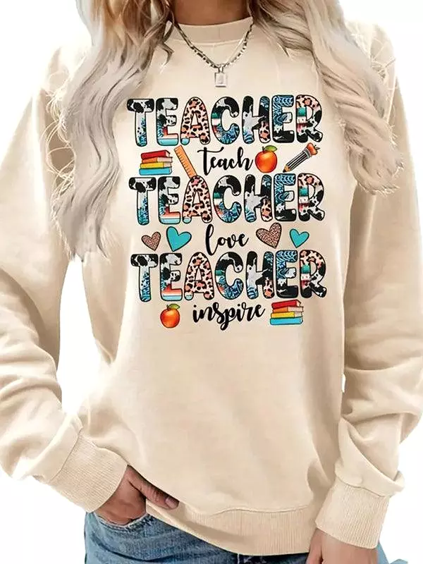 Teacher Print Women Sweatshirt