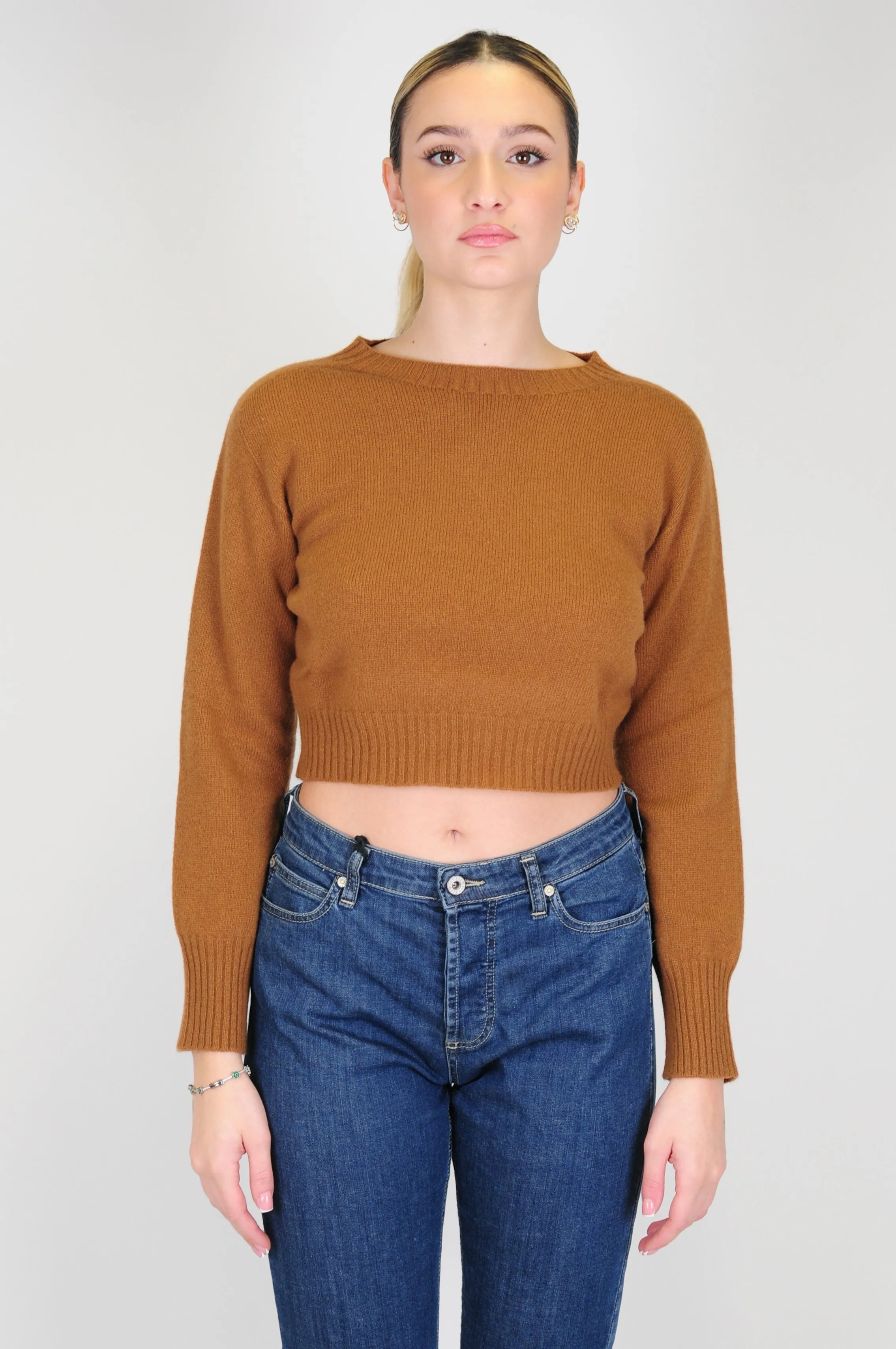 Tensione in - Maglia crop in misto cashmere