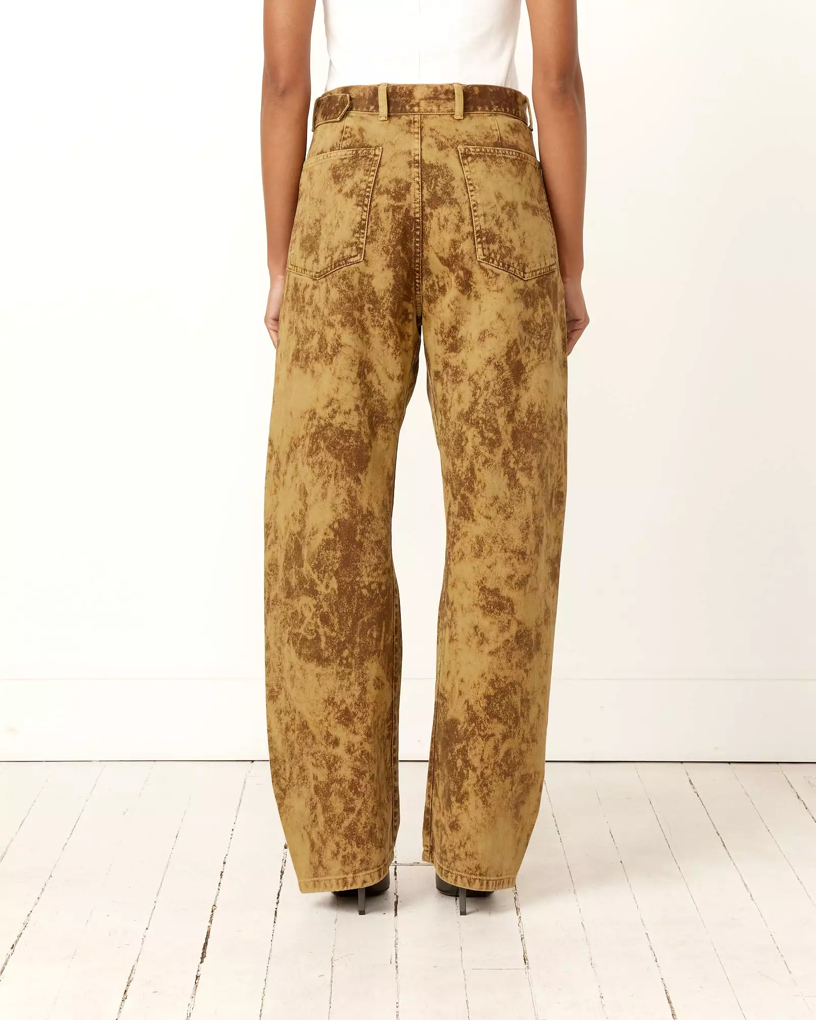 Twisted Belted Pant in Acid Snow Bronze