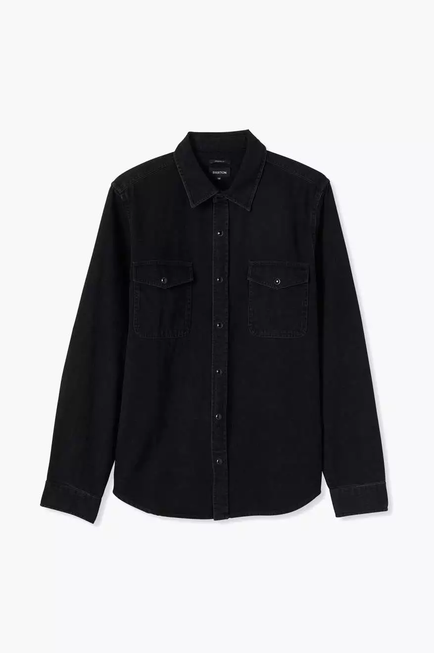 Wayne Stretch L/S Woven Shirt - Washed Black