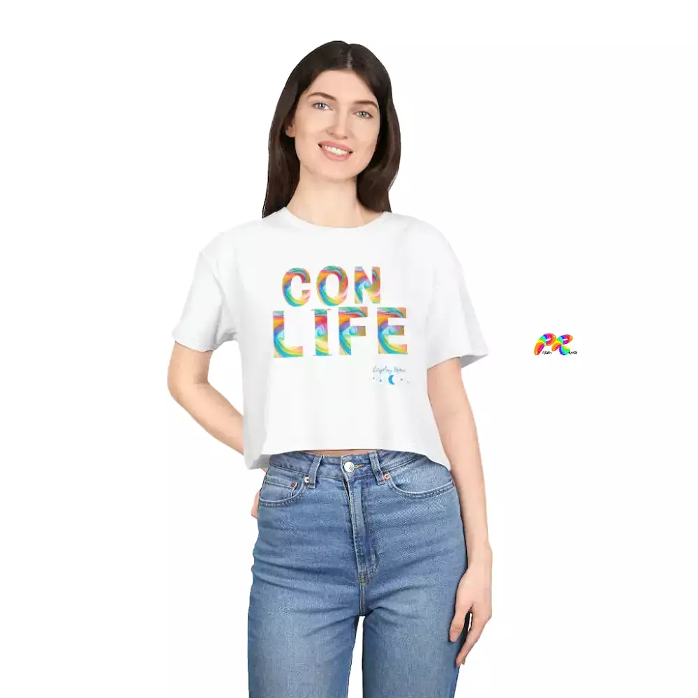 Women's Con Life Short Sleeve Flowy Crop Top