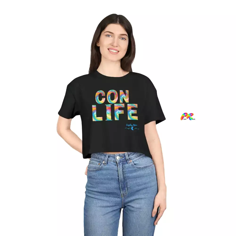 Women's Con Life Short Sleeve Flowy Crop Top