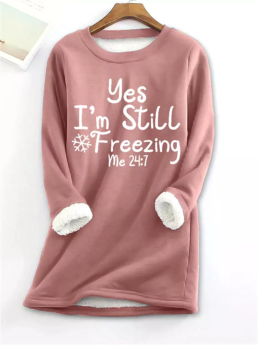 Women's Letter Print Fleece Pajama Sweatshirt: Cozy Style for Any Occasion