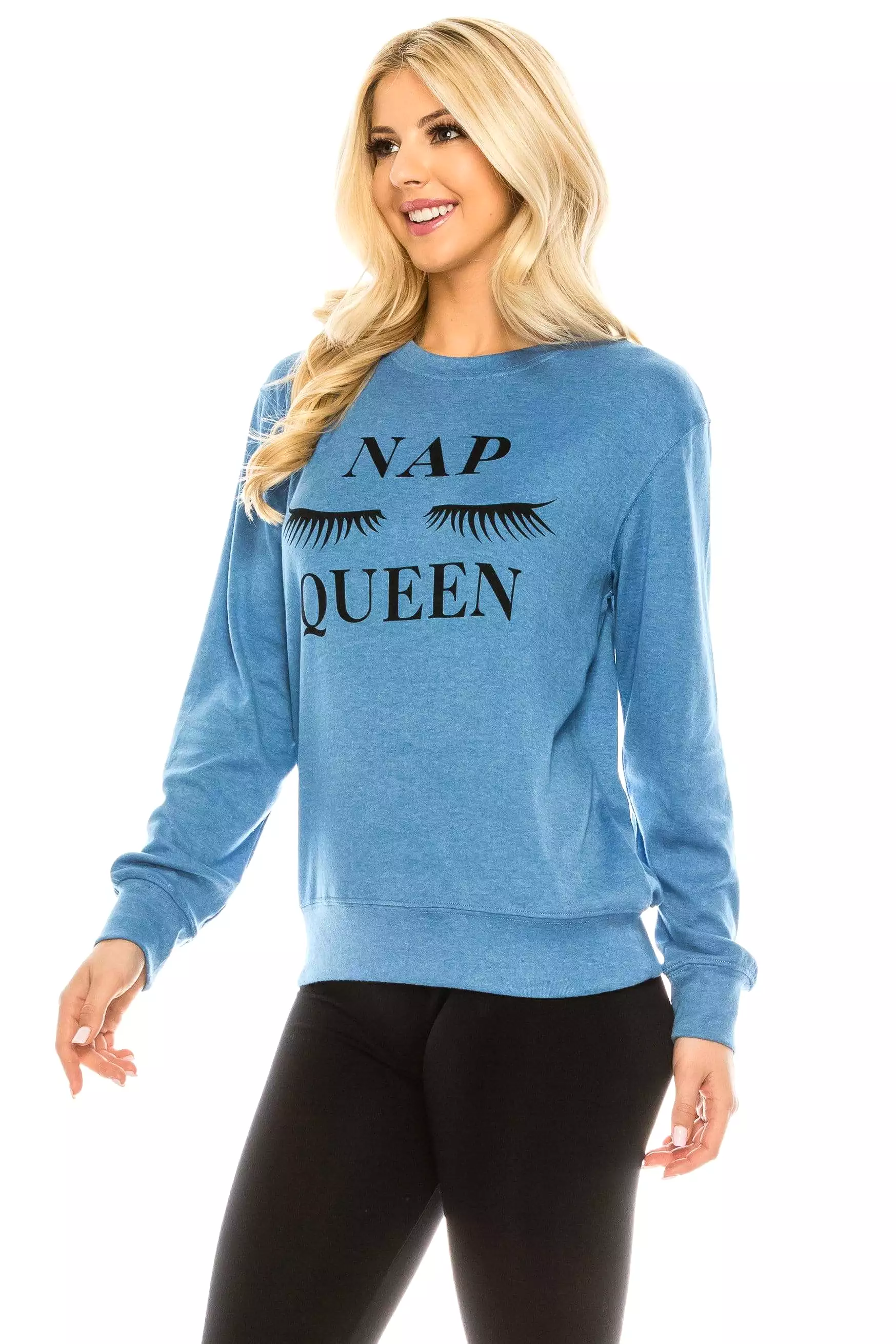 Women's Nap Queen Lounging Themed Sweatshirt with Bonus Eye Mask 2 Piece Gift Set