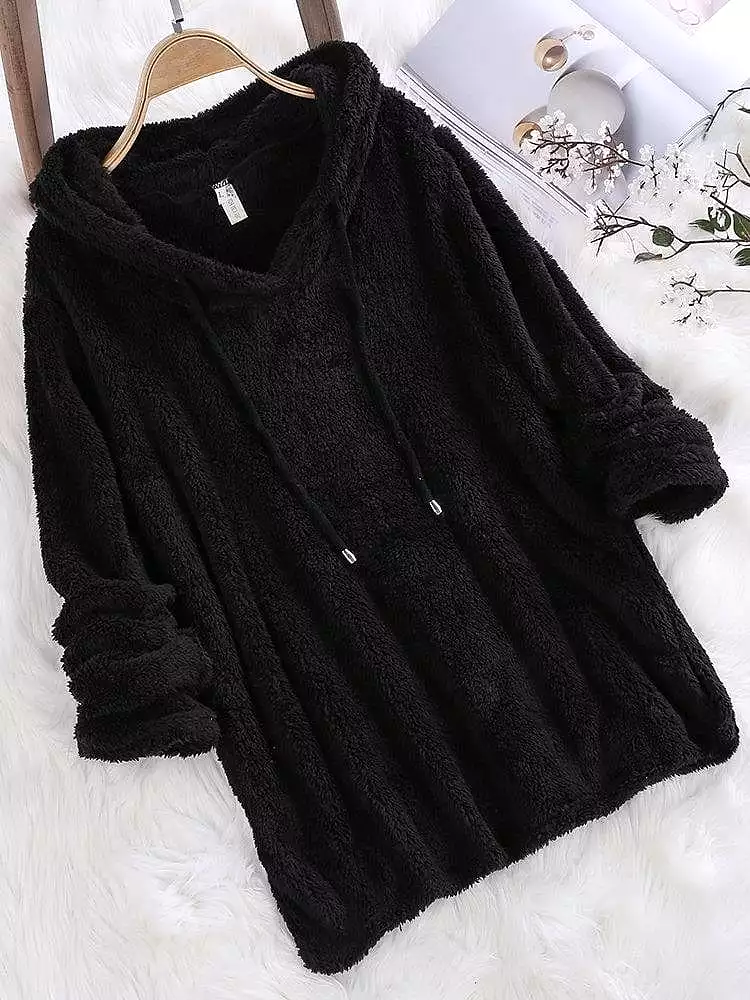 Women's Teddy Sherpa Fleece Hoodie Sweatshirt for Winter